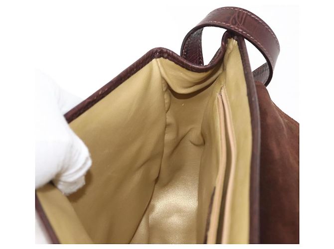 Borsa a Spalla in Pelle Scamosciata Embossata VALENTINO Marrone Oro Auth BA6617 D'oro - vista 19