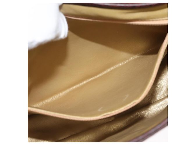 Borsa a Spalla in Pelle Scamosciata Embossata VALENTINO Marrone Oro Auth BA6617 D'oro - vista 20