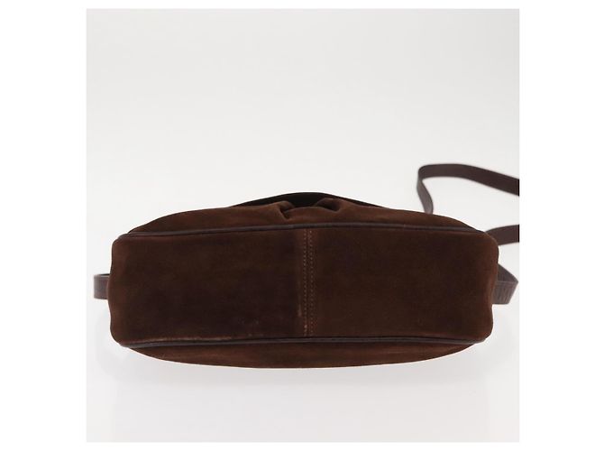 Borsa a Spalla in Pelle Scamosciata Embossata VALENTINO Marrone Oro Auth BA6617 D'oro - vista 5