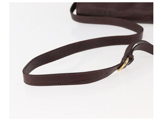 Borsa a Spalla in Pelle Scamosciata Embossata VALENTINO Marrone Oro Auth BA6617 D'oro - vista 7