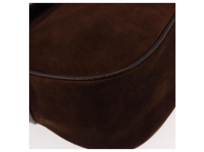 Borsa a Spalla in Pelle Scamosciata Embossata VALENTINO Marrone Oro Auth BA6617 D'oro - vista 9