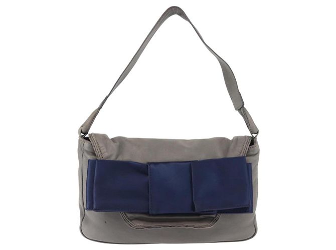 Chloé Bolsa de Ombro de Couro Cinza Auth BA6834 Marrom - vista 13