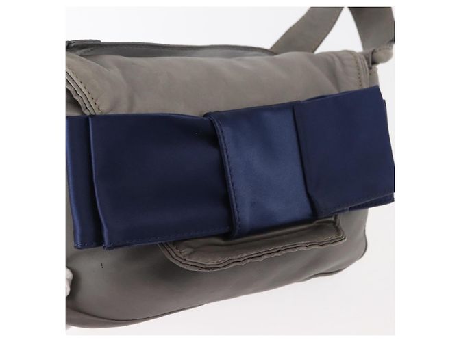Chloé Bolsa de Ombro de Couro Cinza Auth BA6834 Marrom - vista 17