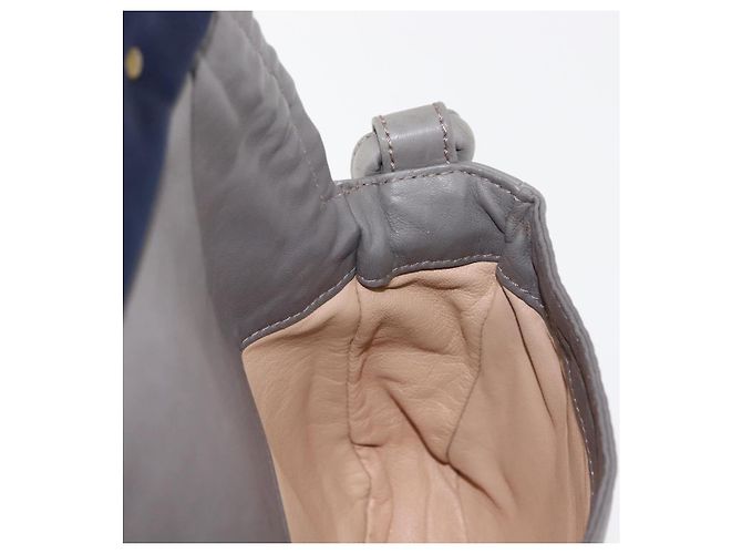 Chloé Bolsa de Ombro de Couro Cinza Auth BA6834 Marrom - vista 19