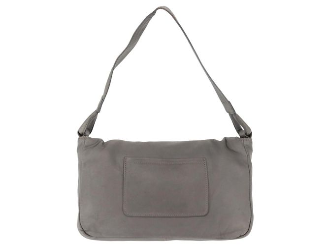 Chloé Bolsa de Ombro de Couro Cinza Auth BA6834 Marrom - vista 2