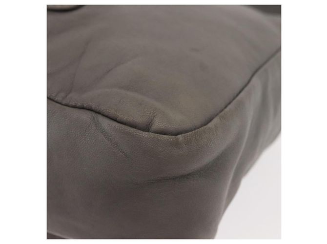 Chloé Bolsa de Ombro de Couro Cinza Auth BA6834 Marrom - vista 9