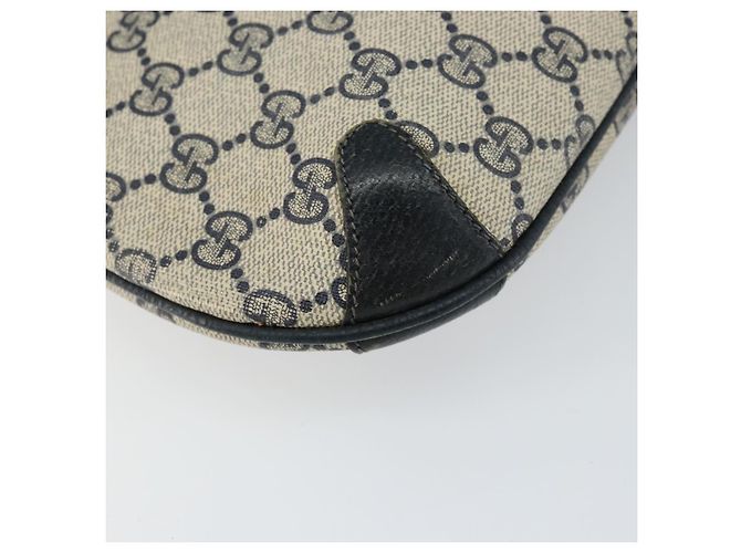Borsa a Spalla Gucci GG Canvas Sherry Line in Pelle PVC Blu Navy e Rossa Auth 146144 Rosso - vista 15