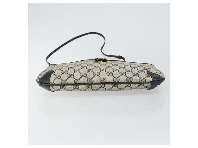 Borsa a Spalla Gucci GG Canvas Sherry Line in Pelle PVC Blu Navy e Rossa Auth 146144 Rosso - vista 5