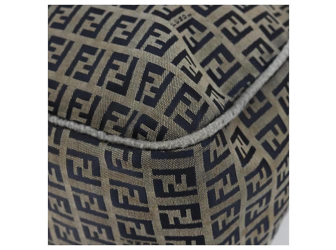Sac à main en toile Zucchino FENDI bleu marine argent authentique am9266 Argenté - vue 16