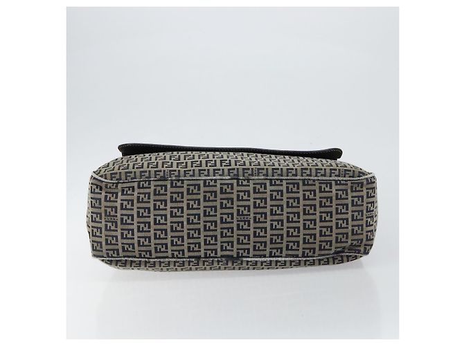 Sac à main en toile Zucchino FENDI bleu marine argent authentique am9266 Argenté - vue 5