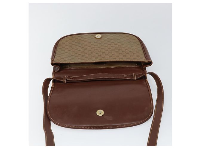 Gucci Borsa a Spalla Micro GG Supreme PVC Marrone Oro 004 113 0363 Auth bs29936 D'oro - vista 10