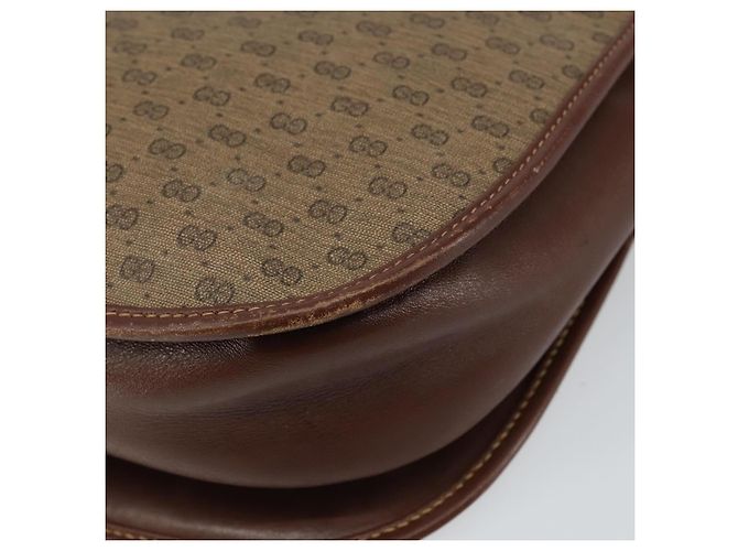 Gucci Borsa a Spalla Micro GG Supreme PVC Marrone Oro 004 113 0363 Auth bs29936 D'oro - vista 15