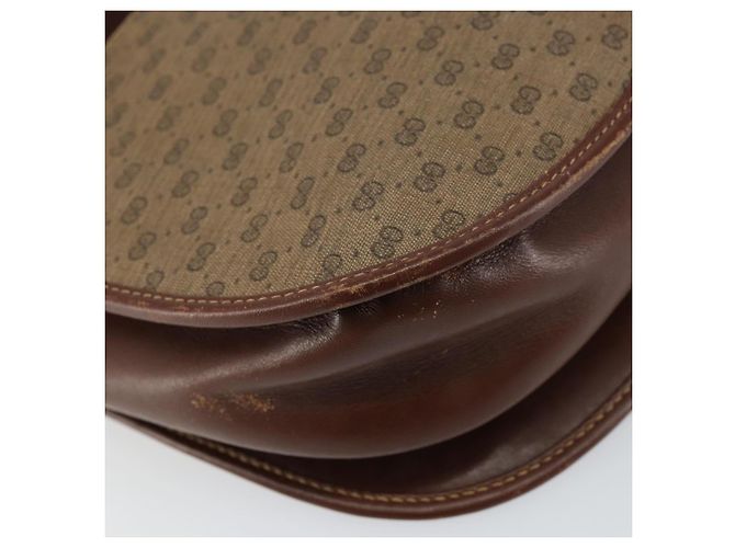 Gucci Borsa a Spalla Micro GG Supreme PVC Marrone Oro 004 113 0363 Auth bs29936 D'oro - vista 16