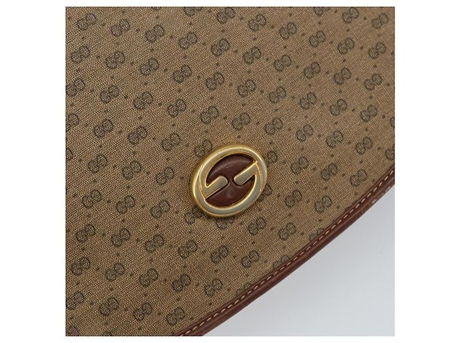 Gucci Borsa a Spalla Micro GG Supreme PVC Marrone Oro 004 113 0363 Auth bs29936 D'oro - vista 17