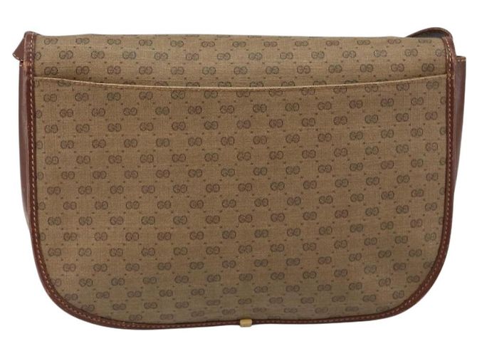 Gucci Borsa a Spalla Micro GG Supreme PVC Marrone Oro 004 113 0363 Auth bs29936 D'oro - vista 2