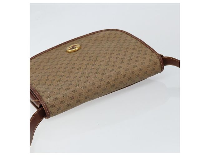 Gucci Borsa a Spalla Micro GG Supreme PVC Marrone Oro 004 113 0363 Auth bs29936 D'oro - vista 6