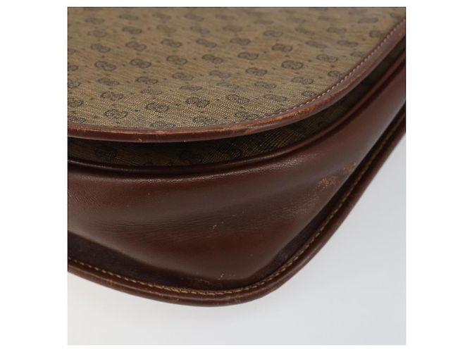 Gucci Borsa a Spalla Micro GG Supreme PVC Marrone Oro 004 113 0363 Auth bs29936 D'oro - vista 9