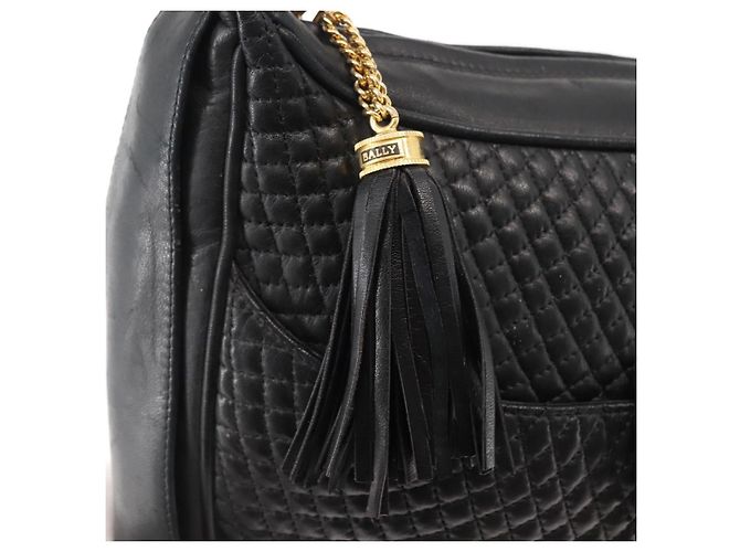 BALLY Borsa a Spalla in Pelle Nera e Oro Auth BA6625 Nero D'oro - vista 10