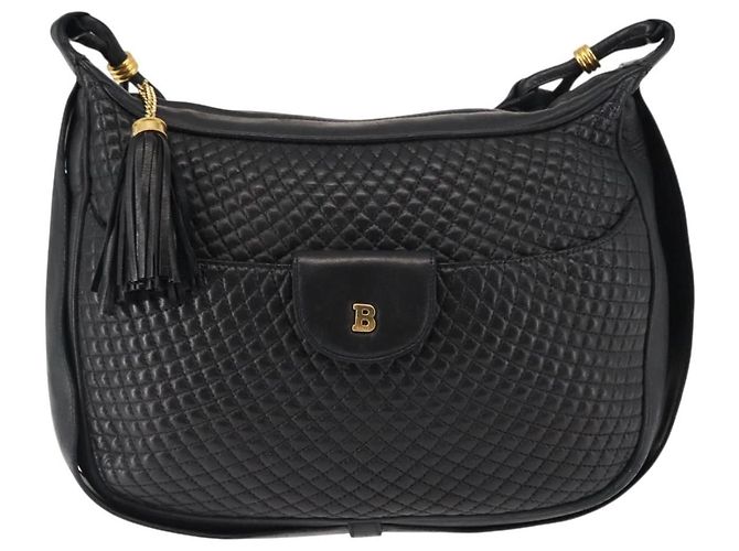 BALLY Borsa a Spalla in Pelle Nera e Oro Auth BA6625 Nero D'oro - vista 13