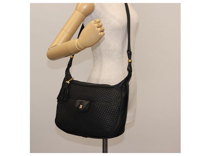 BALLY Borsa a Spalla in Pelle Nera e Oro Auth BA6625 Nero D'oro - vista 22
