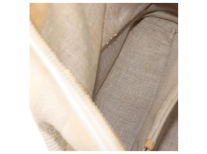 Pequin FENDI Pecan Canvas Tote Bag Canvas Leder Beige Schwarz Gold Auth bs29810 Golden - Ansicht 23