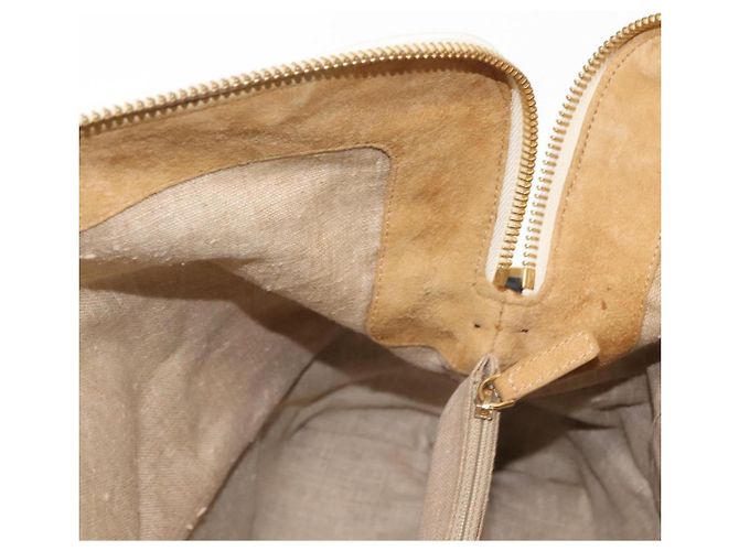 Pequin FENDI Pecan Canvas Tote Bag Canvas Leder Beige Schwarz Gold Auth bs29810 Golden - Ansicht 24