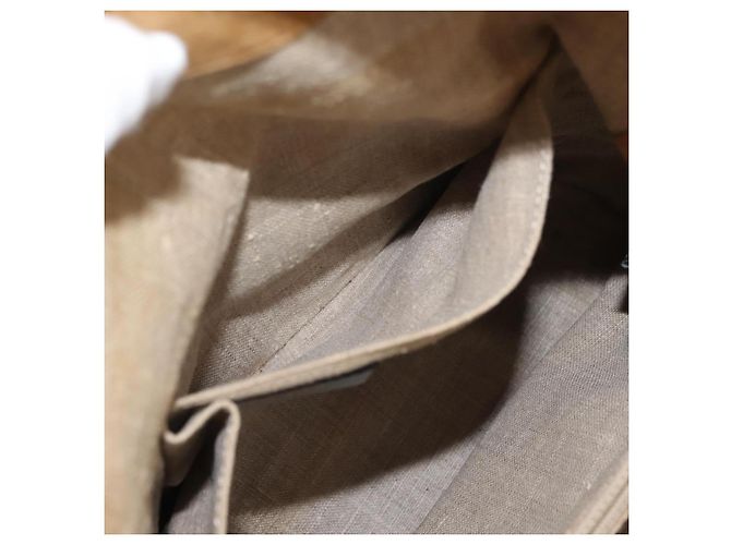 Pequin FENDI Pecan Canvas Tote Bag Canvas Leder Beige Schwarz Gold Auth bs29810 Golden - Ansicht 26