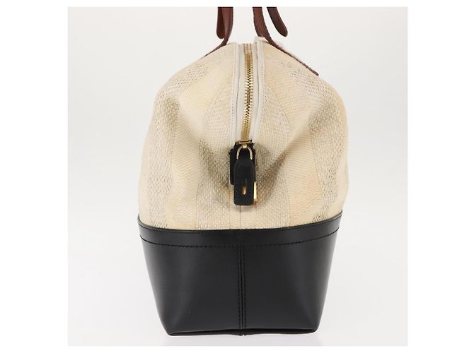 Pequin FENDI Pecan Canvas Tote Bag Canvas Leder Beige Schwarz Gold Auth bs29810 Golden - Ansicht 4