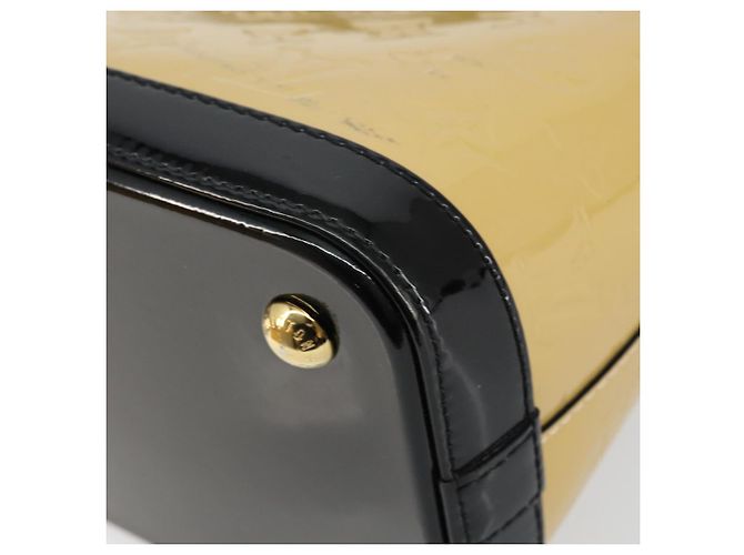 LOUIS VUITTON Borsa Tote Lockit PM Monogram Vernis Beige Nero M90251 Auth bs29224 - vista 17