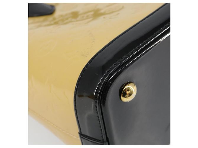 LOUIS VUITTON Borsa Tote Lockit PM Monogram Vernis Beige Nero M90251 Auth bs29224 - vista 18