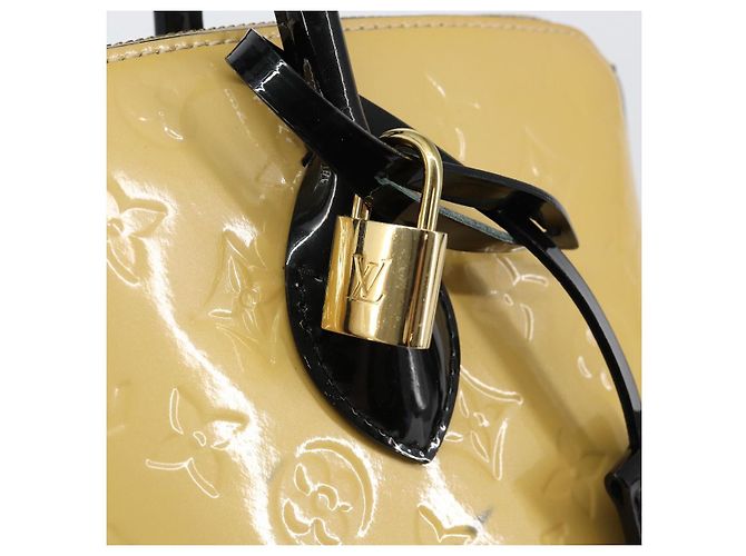LOUIS VUITTON Borsa Tote Lockit PM Monogram Vernis Beige Nero M90251 Auth bs29224 - vista 19