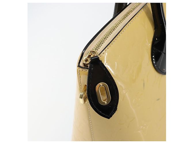 LOUIS VUITTON Borsa Tote Lockit PM Monogram Vernis Beige Nero M90251 Auth bs29224 - vista 21