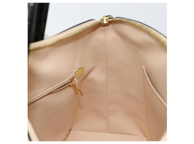 LOUIS VUITTON Borsa Tote Lockit PM Monogram Vernis Beige Nero M90251 Auth bs29224 - vista 23