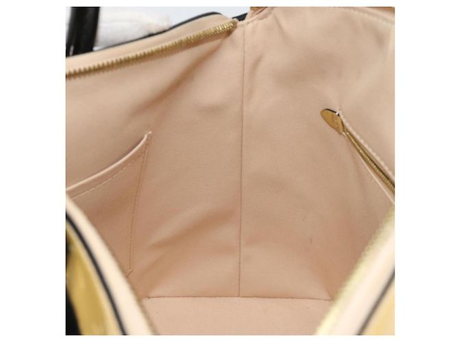 LOUIS VUITTON Borsa Tote Lockit PM Monogram Vernis Beige Nero M90251 Auth bs29224 - vista 24