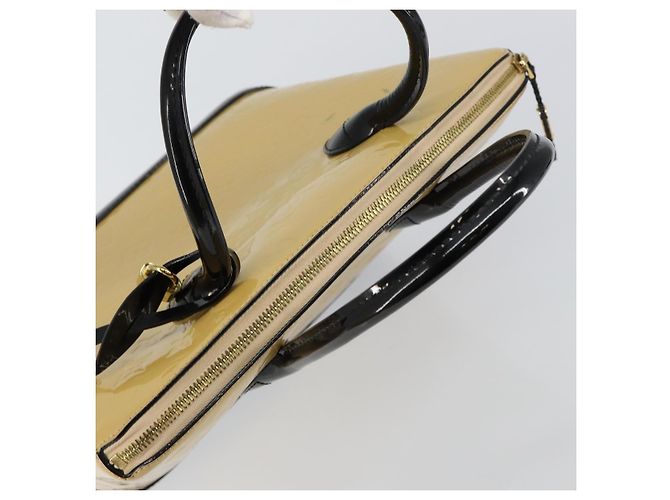 LOUIS VUITTON Borsa Tote Lockit PM Monogram Vernis Beige Nero M90251 Auth bs29224 - vista 6