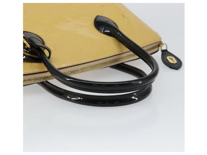 LOUIS VUITTON Borsa Tote Lockit PM Monogram Vernis Beige Nero M90251 Auth bs29224 - vista 7