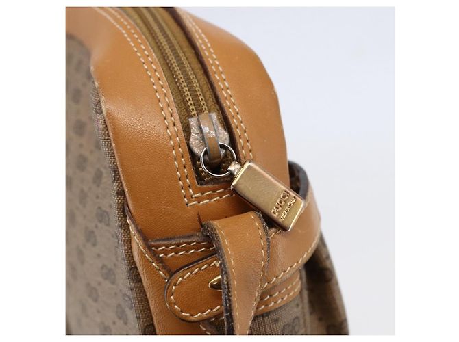 Gucci Borsa a Spalla Micro GG Supreme PVC Beige Oro 007 23 0017 Auth BA6745 D'oro - vista 10