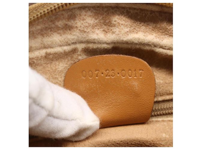 Gucci Borsa a Spalla Micro GG Supreme PVC Beige Oro 007 23 0017 Auth BA6745 D'oro - vista 12