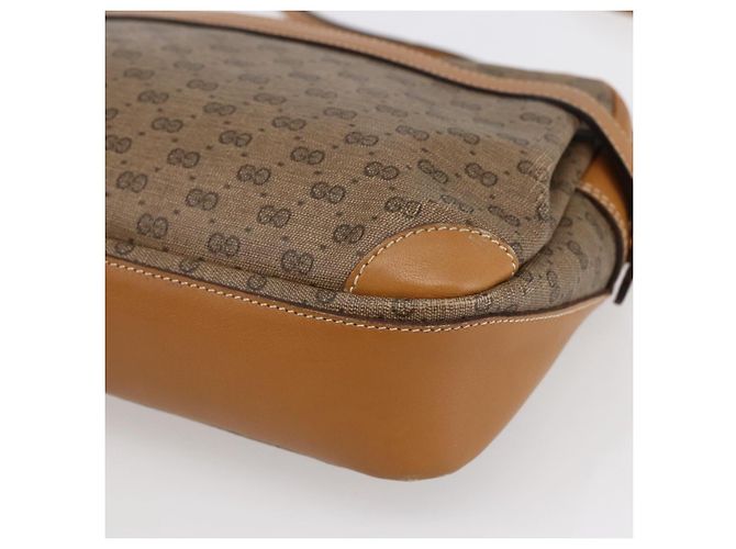 Gucci Borsa a Spalla Micro GG Supreme PVC Beige Oro 007 23 0017 Auth BA6745 D'oro - vista 14