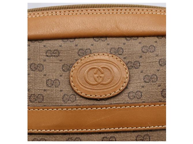 Gucci Borsa a Spalla Micro GG Supreme PVC Beige Oro 007 23 0017 Auth BA6745 D'oro - vista 17