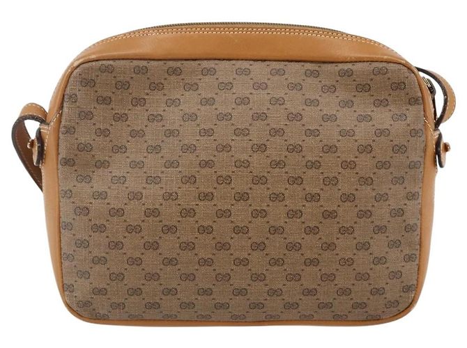 Gucci Borsa a Spalla Micro GG Supreme PVC Beige Oro 007 23 0017 Auth BA6745 D'oro - vista 2