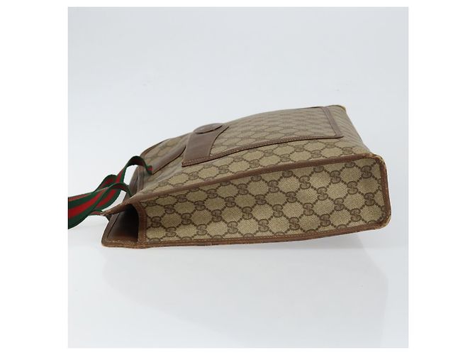 Borsa tote in PVC beige e rosso della linea Sherry GG Supreme di GUCCI 89 02 997 Auth am9191 - vista 4