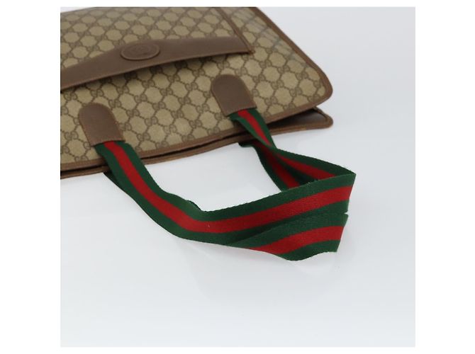 Borsa tote in PVC beige e rosso della linea Sherry GG Supreme di GUCCI 89 02 997 Auth am9191 - vista 7