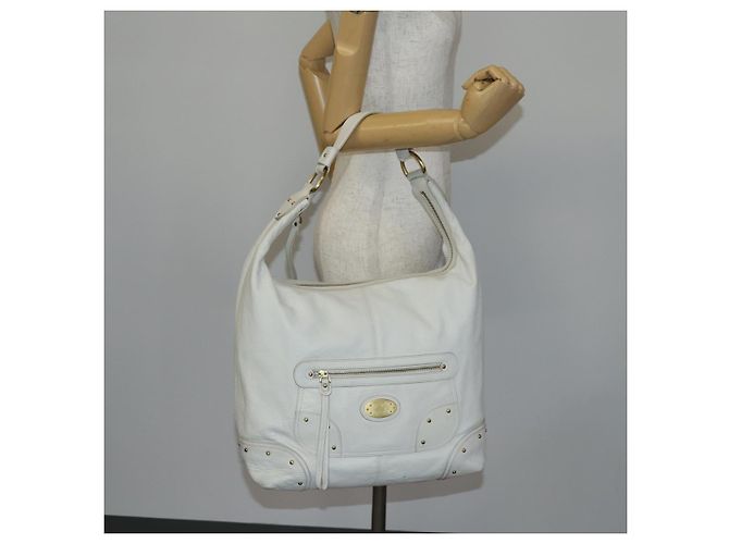 BALLY Borsa a Spalla in Pelle Bianca Auth mr1501 Bianco - vista 23