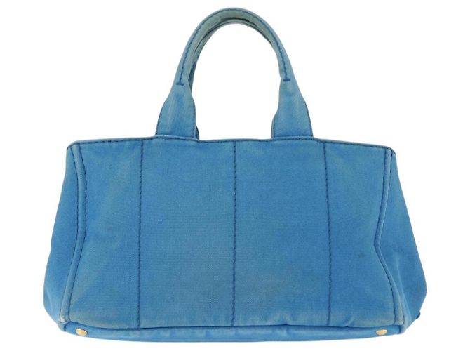 PRADA Borsa Canapa GM in tela blu oro Auth am9265 D'oro - vista 2