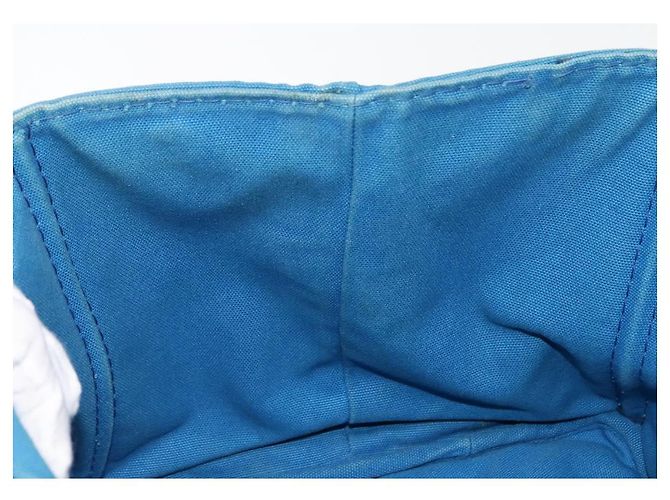 PRADA Borsa Canapa GM in tela blu oro Auth am9265 D'oro - vista 20