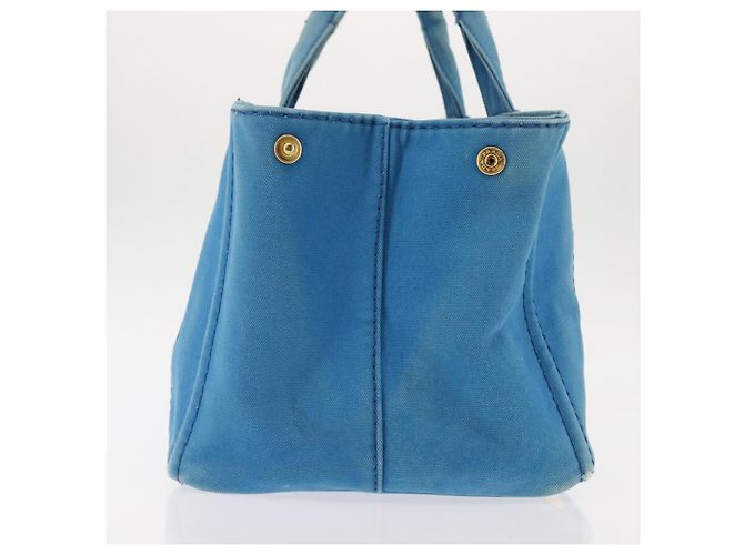 PRADA Borsa Canapa GM in tela blu oro Auth am9265 D'oro - vista 3