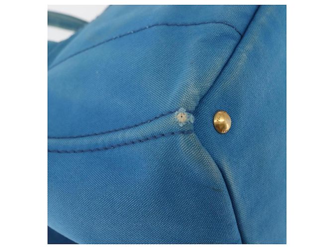 PRADA Borsa Canapa GM in tela blu oro Auth am9265 D'oro - vista 9
