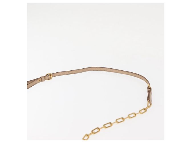 Miu Miu Portafoglio a Catena in Pelle Beige Nero Oro Auth bs29776 D'oro - vista 14