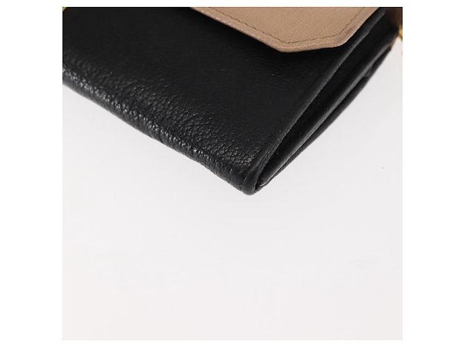 Miu Miu Portafoglio a Catena in Pelle Beige Nero Oro Auth bs29776 D'oro - vista 15